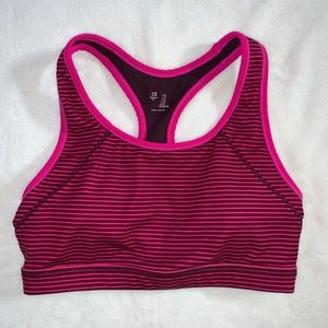 GAP FIT PINK STRIPES SPORTS BRA